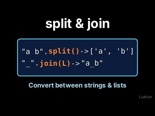 Introduction to CS | 10.4: split and join: Converting Between Strings and Lists