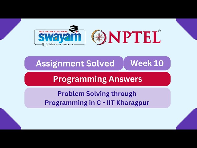 Problem Solving Through Programming In C Week 10 | Programming Answers | #nptel #nptel2026 #myswayam
