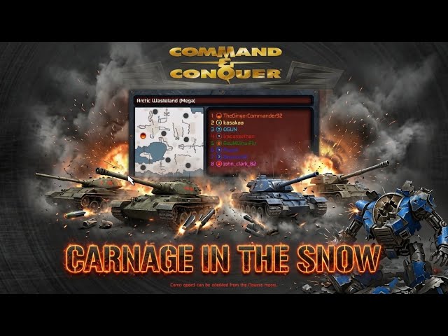 Command and Conquer Red Alert Remastered FFA - Carnage in the snow