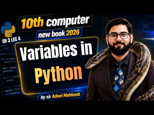 Variables in python | 10th computer new book 2026