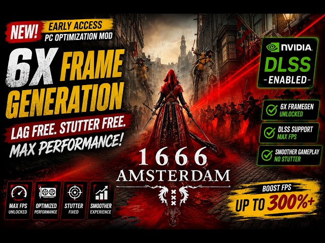 1666: Amsterdam 🔥 6X FRAME GEN UNLOCKED! DLSS + Performance Mod | PC Optimization