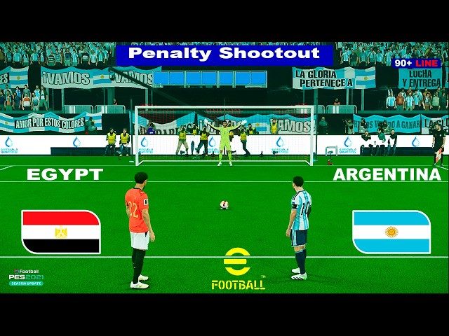 eFootball 2021 ARGENTINA vs EGYPT. Video Game Simulation - Penalty Shootout.