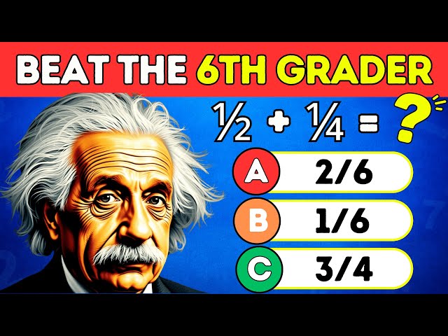 6th Grade Math Quiz: Fractions & Ratios #1 🟦🟧 Are You Smarter Than a 6th Grader?