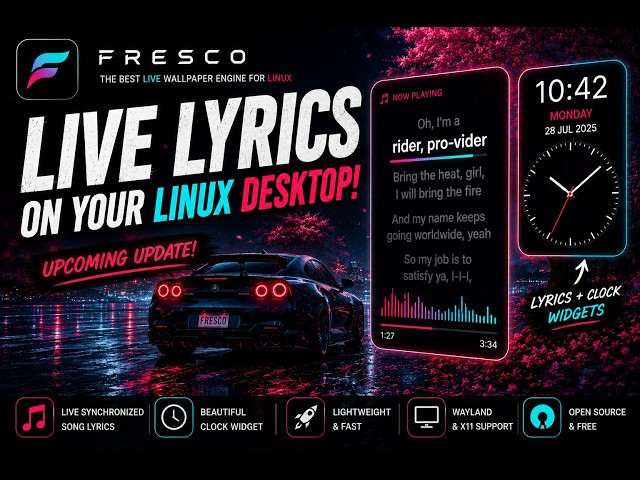 I Added Live Song Lyrics Widgets to Linux Desktop | Fresco