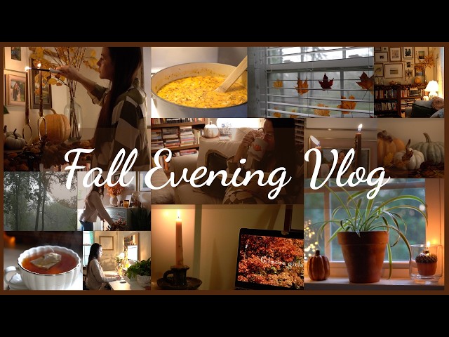Spend a Cozy Fall Evening with Me🍁 | yummy soup, reading list & relaxing moments at home
