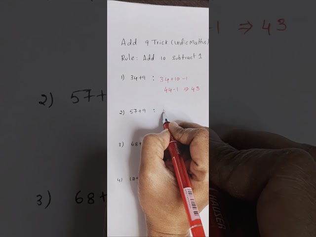 Add 9 Easily 😊 Fun Maths Trick for Kids #vedicmaths #mentalmath #fastcalculationtrick #youtubeshorts