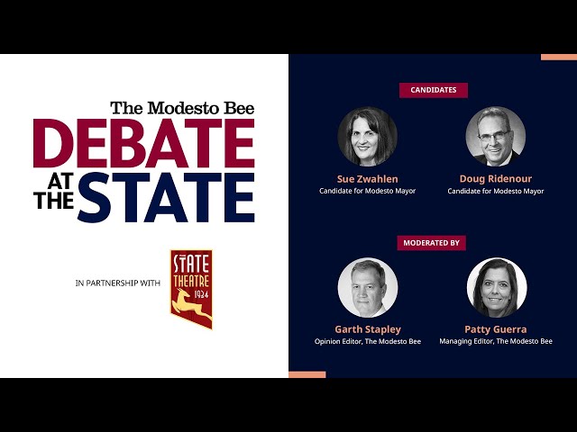 'Debate at The State,' with the final two candidates for Modesto, California, mayor