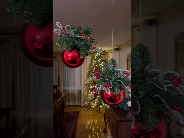 Take your holiday decor to the next level with this hanging ornament hack! 🎄#diy #shorts #christmas