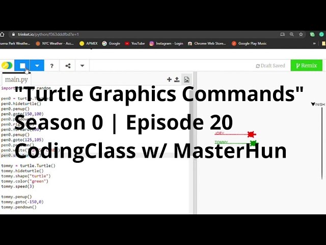 "Turtle Graphics Commands" |  S0 | E20 | CodingClass w/  MasterHun