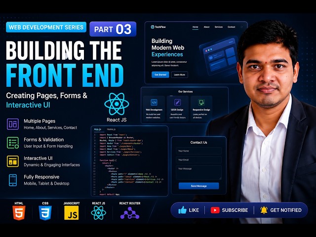 Building the Frontend Part 03 | React JS Multiple Pages, Forms & Interactive UI