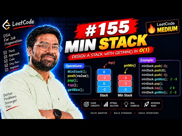155. Min Stack | LeetCode | O(1) Time Complexity | Java Solution | DSA Interview