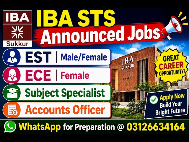 IBA STS announced Jobs || EST || ECE || Subject Specialist | Accounts Officer ||