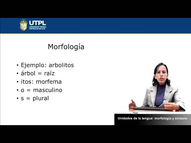 UTPL UNIDADES DE LA LENGUA: MORFOLOGÍA Y SINTAXIS [(CCEE LENGUA LIT.)(INTRO. A LA LINGÜÍSTICA)]
