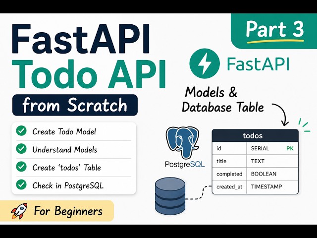 FastAPI - Todo API project [ PART 3] from absolute scratch! #sqlalchemy #postgresql