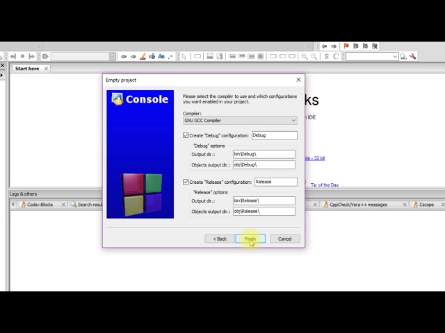 Creating New Project in CodeBlocks 17.12