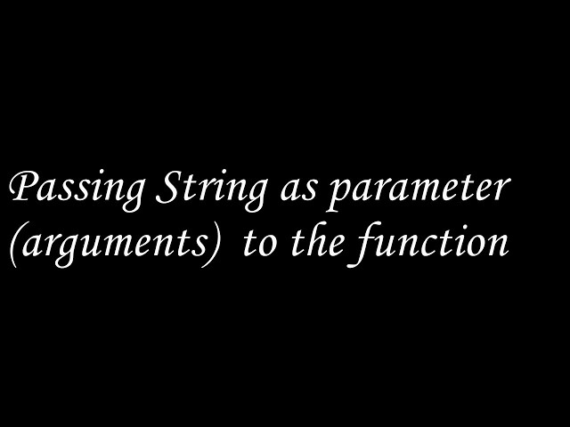 Passing string as arguments to function in c language.