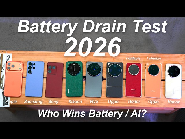 Ultimate 2026 Best AI / Battery Drain Test! Vivo, Samsung, Apple, Sony, Oppo, Honor, Xiaomi Battle!