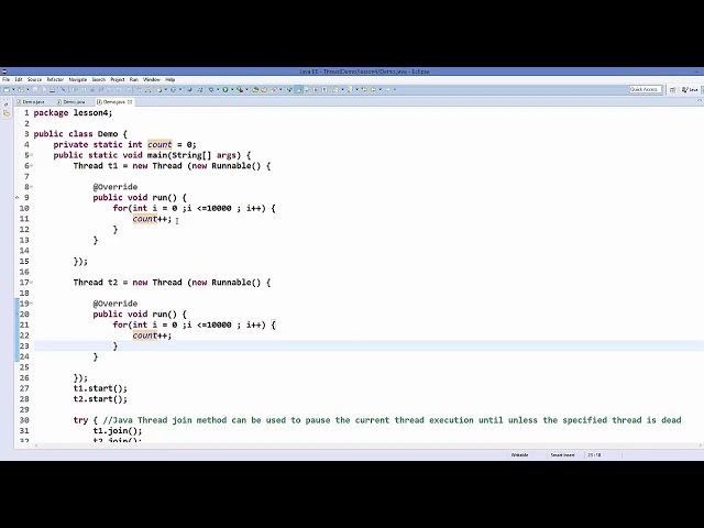 Java Threads Tutorial 4    Java Thread join Method and Synchronized Method HD