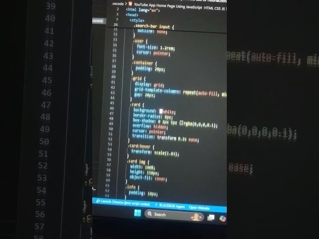 YouTube App Home Page Using JavaScript | HTML CSS JS Tutorial
