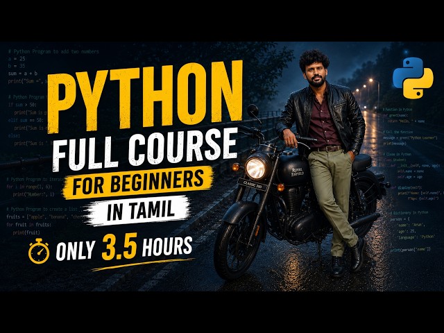 Python Full Course for Beginners in Tamil 2026 | Complete Python Programming Tutorial in 3.5 Hours