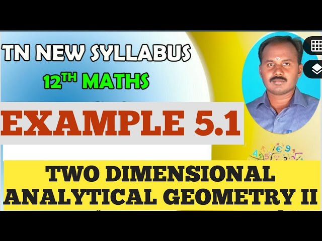 EXAMPLE 5.1 |CLASS 12 MATHS | TWO DIMENSIONAL ANALYTICAL GEOMETRY II  | CHAPTER 5 | 12 MATHS