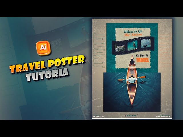 Illustrator CC Tutorial | Graphic Design | Travel Poster Design for beginners⚡