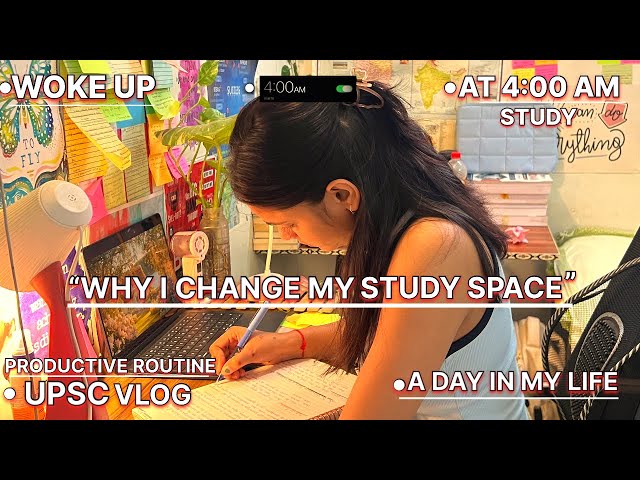 I Changed My Study Setup Because I Couldn't Concentrate 📚:A Day In My Life as a UPSC ASPIRANT⭐️#upsc