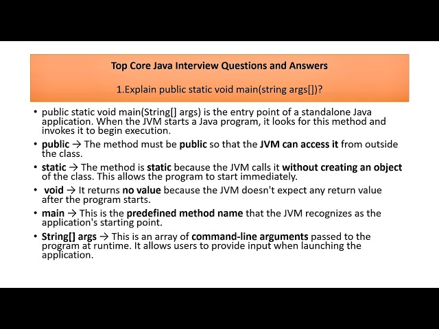 Interview important questions and answers for java Backend developer #java #javaprogramming  #code 