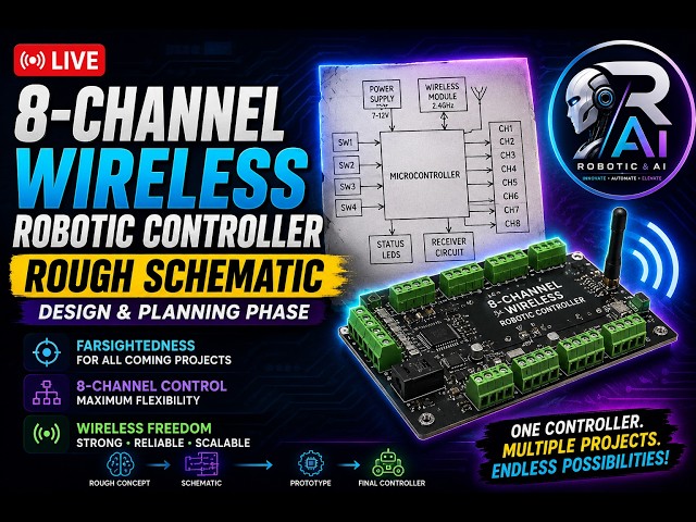 8-Channel Wireless Robotic Controller | Rough Schematic & Design Planning 🔧🤖
