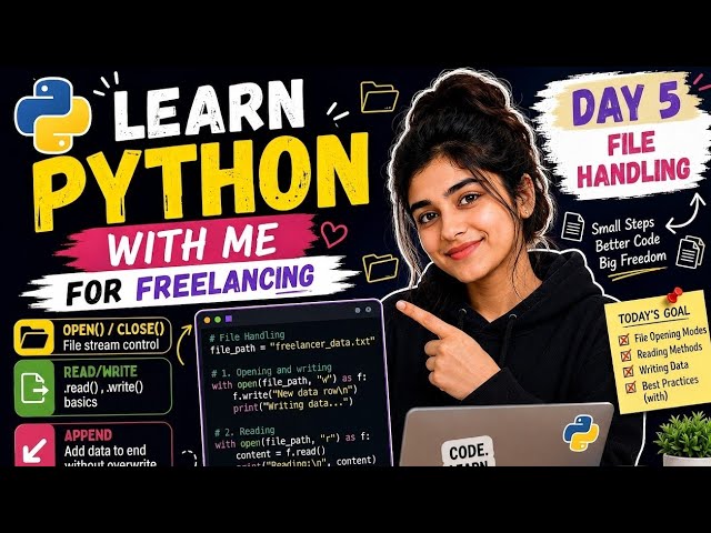 Python File Handling Tutorial | Day 5 Guide to Automating Data Tasks 🚀