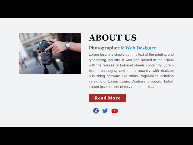 How To Create a Responsive About Us Page Using HTML and CSS | Read More Read Less Button