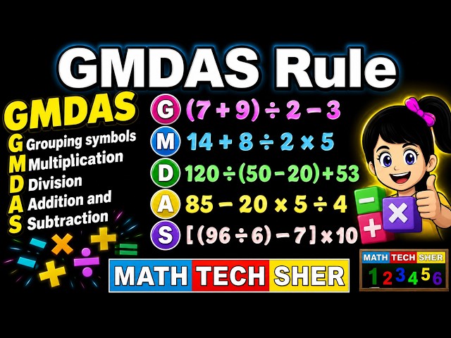 Order of Operations (GMDAS) | Math Tutorial for Beginners / GMDAS/ BODMAS / PEMDAS
