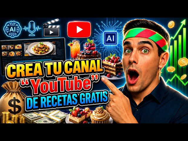 🍳 Crea un CANAL de RECETAS en YouTube | GRATIS, SIN cámara y viral | Monetiza en 2026 #Chef 🚀@salud