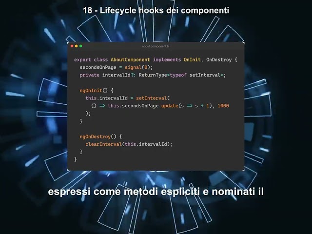 18 Lifecycle hooks dei componenti