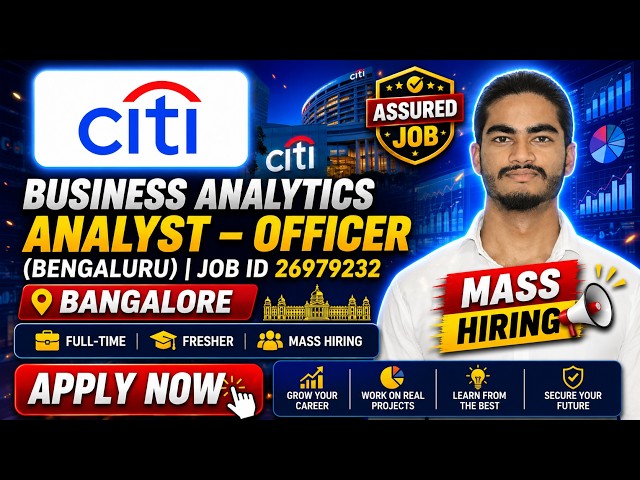 Citi Hiring Business Analytics Analyst 2026 | Freshers | Bengaluru | Apply Now | Citi Careers