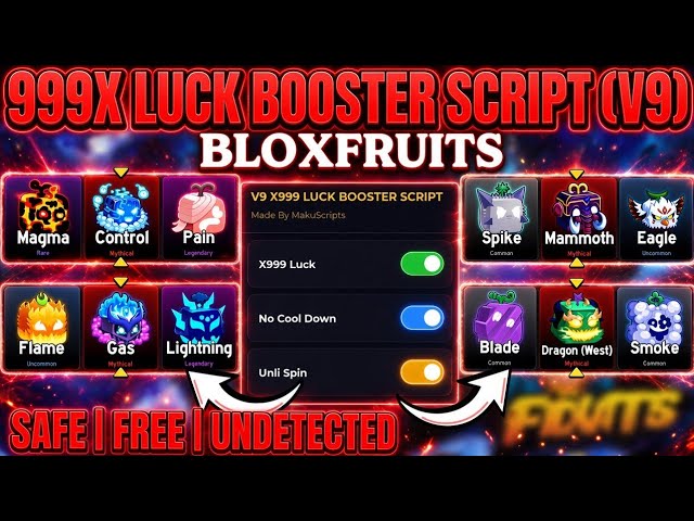 [V9] X999 Luck Booster Script Blox Fruits | SAFE, OVERPOWERED, FREE MYTHICAL FRUITS