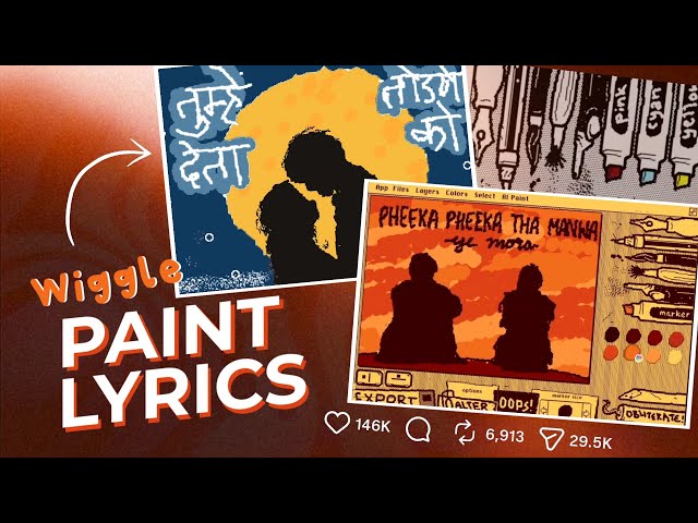 Create Instagram Trending Wiggle Paint Lyrics in mobile | Wobble Sketch Lyrical Animation | *easy*