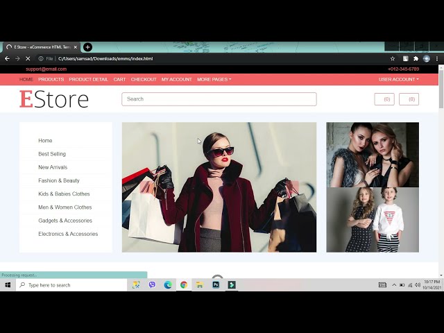 Demo : Full Responsive E Store template with html, css , js and bootstrap