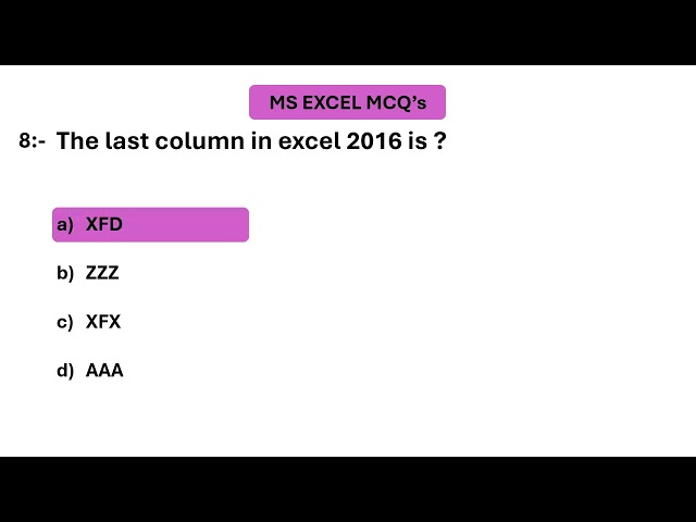 Top 15 MS Excel Mcq question and answer 2025 | For all Competitive Exams