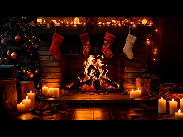🎄 Cozy Christmas Fireplace Ambience (4K) | Crackling Fire, Candles & Holiday Calm