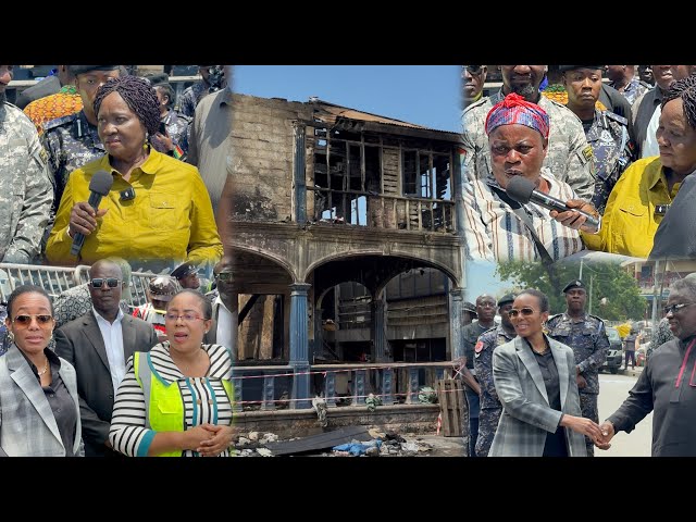 Vice Prez. Jane Naana visits fire-hit Tudu in Accra, donates relief items and supports affected t