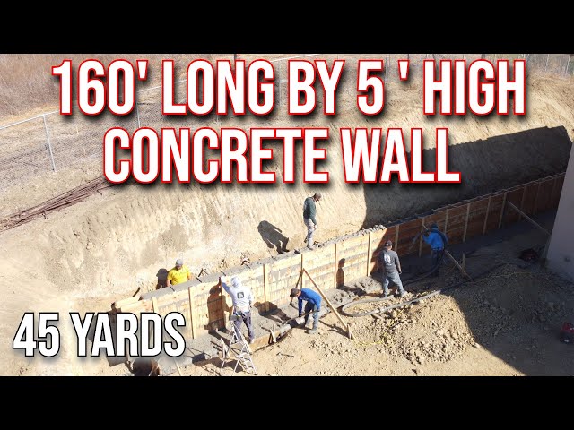 Building and Pouring a 160-Foot Concrete Retaining Wall | Full Breakdown