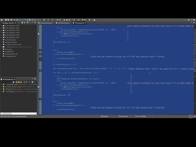 Simulación de autos a cruzar un puente empleando Semáforos - Java (Interfaz Runnable)