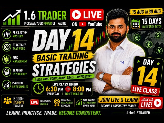 🔴 LIVE | Day 14 | 15 Days Forex Trading Batch | Basic Trading Strategies | The 1.6 Trader