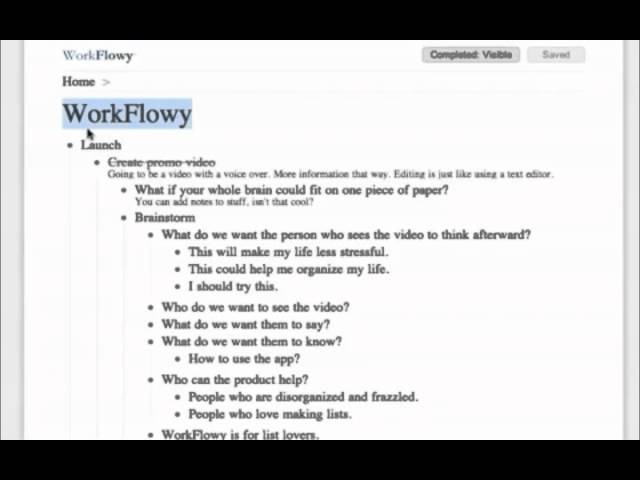 How to use WorkFlowy