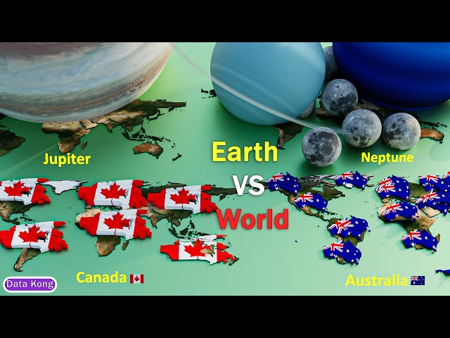 Country Size Comparison VS Earth
