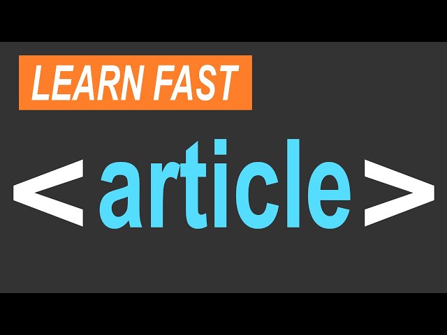 HTML article Tag Tutorial (Semantic Element): Easy Guide for Beginners