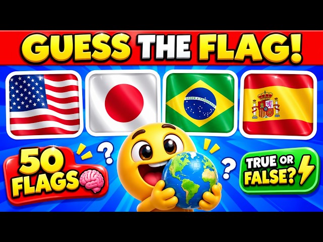 Guess the Flag in 5 Seconds | 50 Country Flags 🚨 🌍 | Flag Quiz