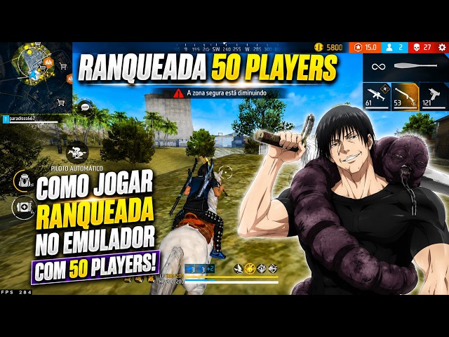 COMO JOGAR RANQUEADA 50 PLAYERS NO EMULADOR FREE FIRE🚀 - BYPASS MOBILE GRATIS FREE FIRE🌟- Yuno777 🌟