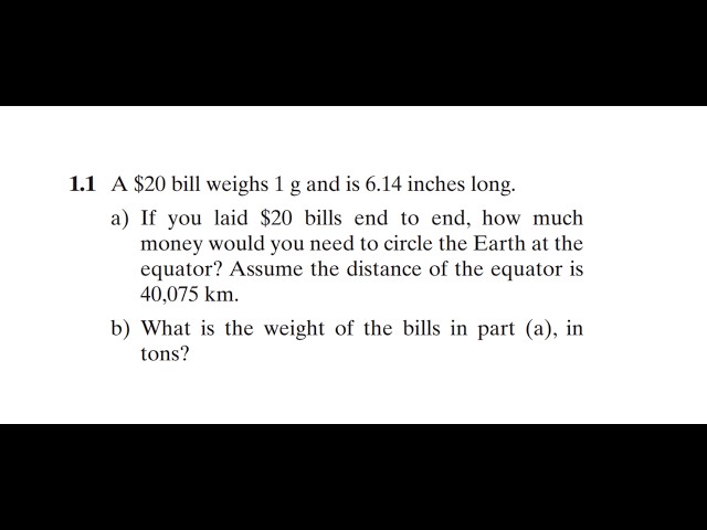 Unit Conversion, Problem 1.1